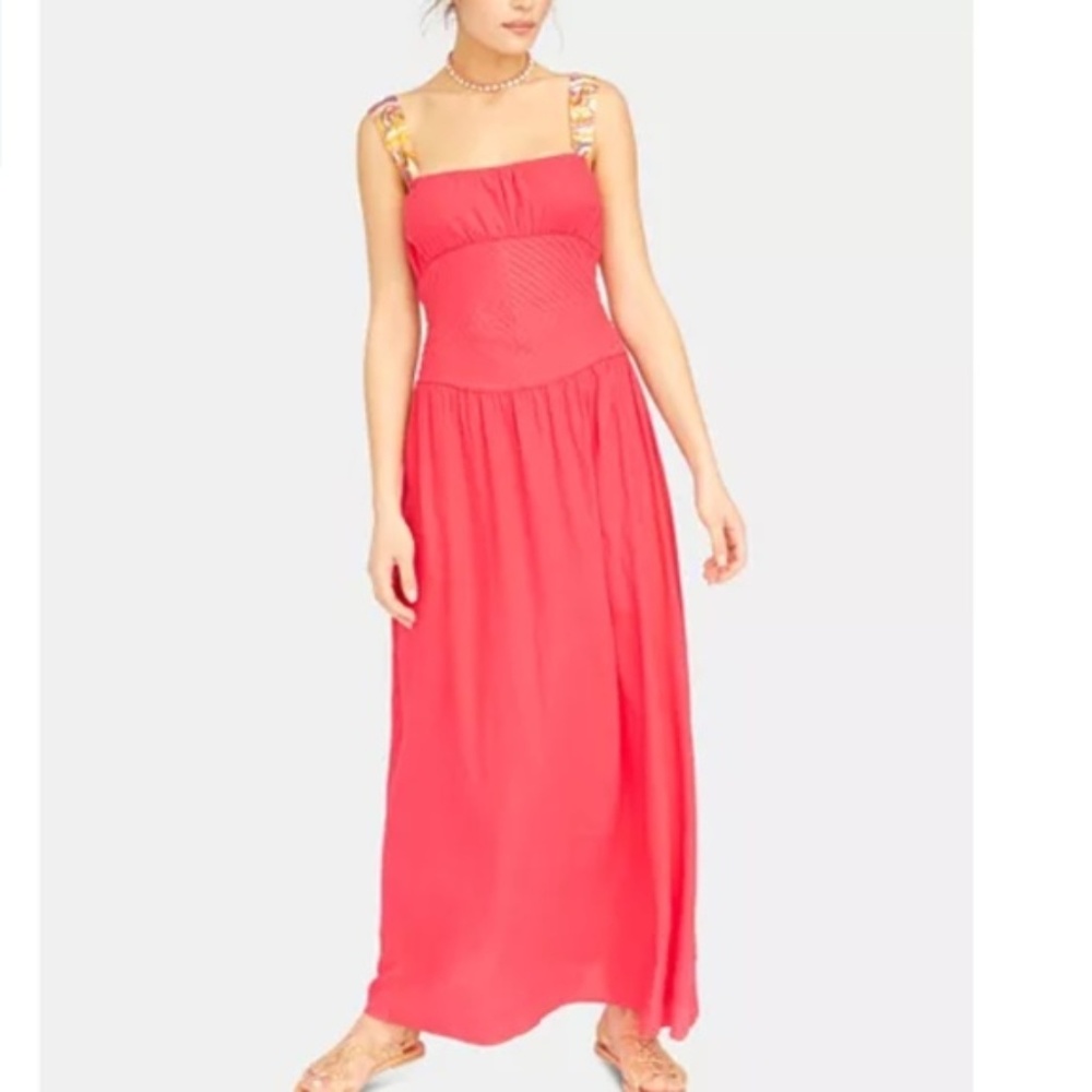 NWT Free People Tropical Bow Sleeve Maxi Dress - Picture 4 of 5